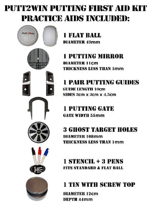 Putt2Win First Aid Kit List of Practice Putting Aids