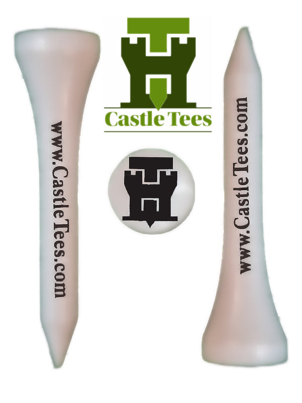 White Straight Tees – 40 x 42mm White Premium Bamboo Golf Tees in a Biodegradable Bag with Free Ball Marker & Free Pencil. Twice the strength of regular bamboo very strong & durable & a Great Golf Gift.