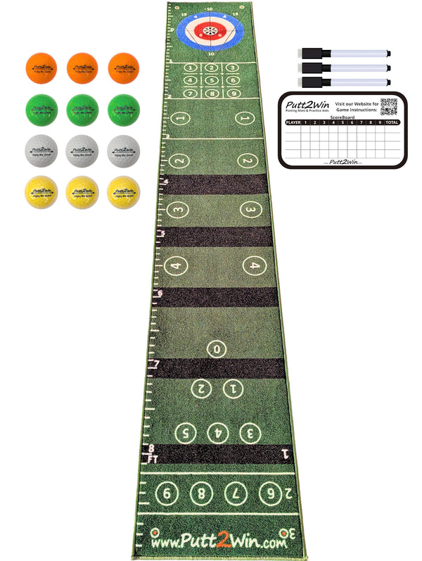 Putt2Win Golf Putting Compendium Games Mat Expert UK Design 10 Putting Games All the Family will Enjoy 1 to 4 players Practice Putting at Home & Have Fun