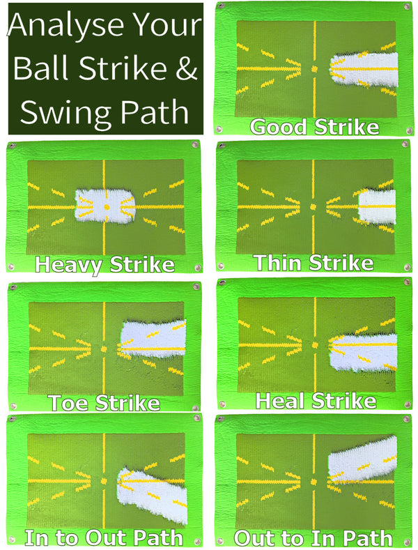 Golf Hitting Strike Mat Training Aid Swing Impact Divot Board Practice Aid